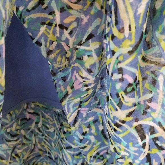 R Q T Abstract Floral Long Skirt Elastic Waistband Size 18 Plus Size - Picture 7 of 11